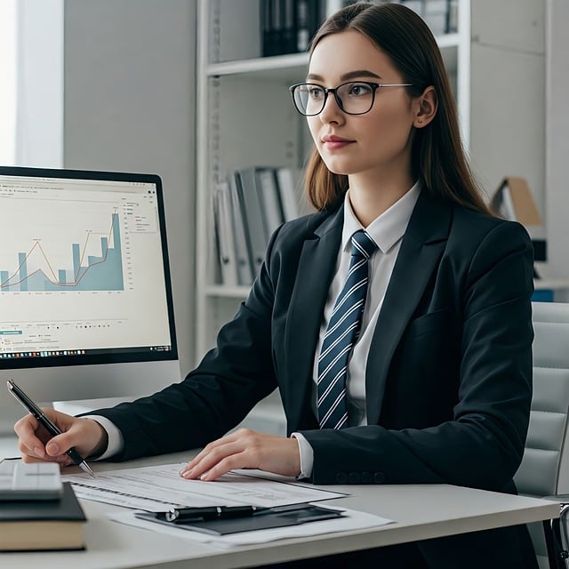 転職希望者の若い女性の仕事風景
